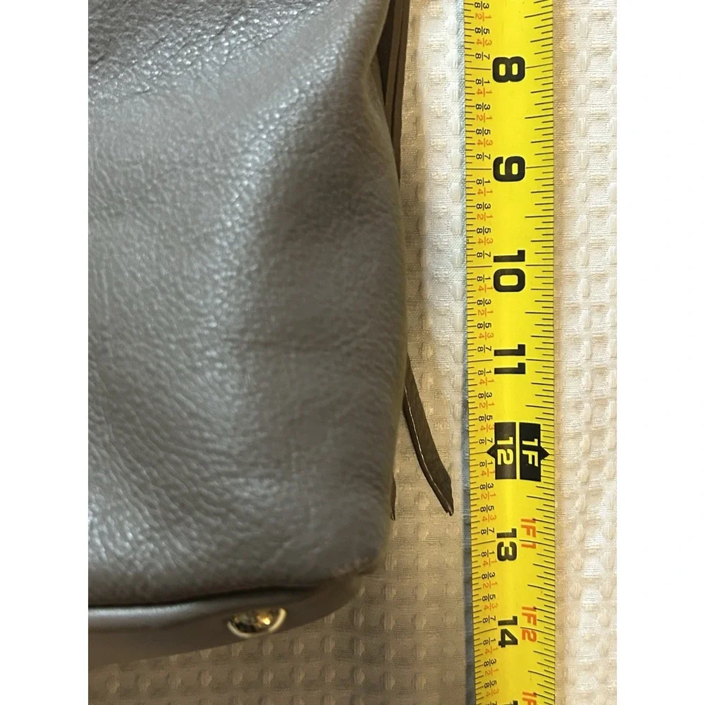 KOOBA Everette Tote - Genuine Leather Purse Taupe Double Straps Expandable Side